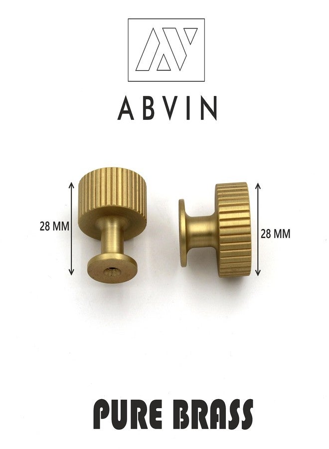 ABVIN Premium Knurled Satin Brass Knobs Handles, Furniture Pulls Cabinets Cupboards Drawers knob (1 pcs) - Image 3